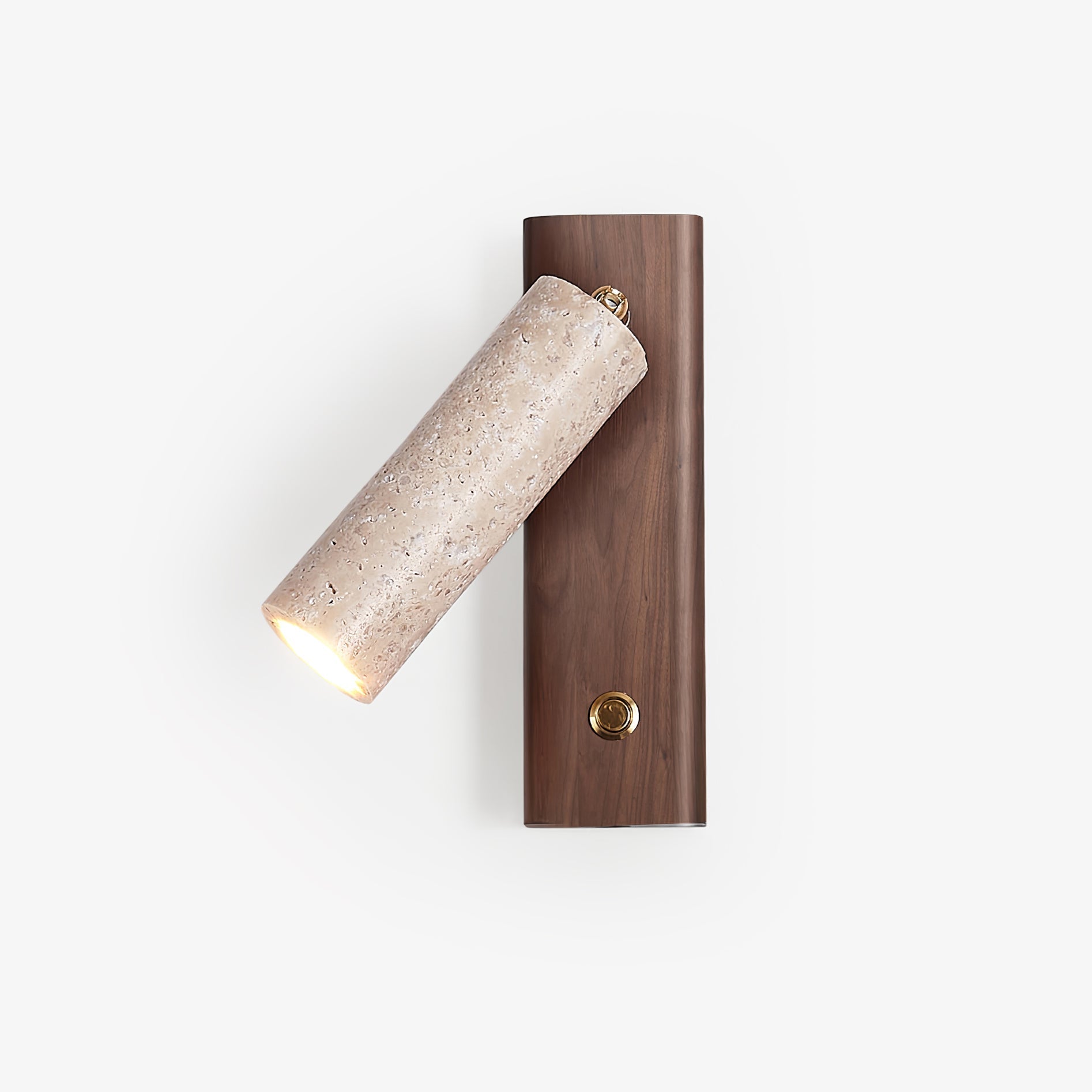 Ornoria Cylindrical Travertine Wall Light SpotLight - Lamp Copper