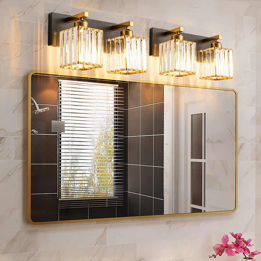 Kristy Vintage LED Metal/Crystal Wall Lamp For Mirror, Gold - Lamp Copper