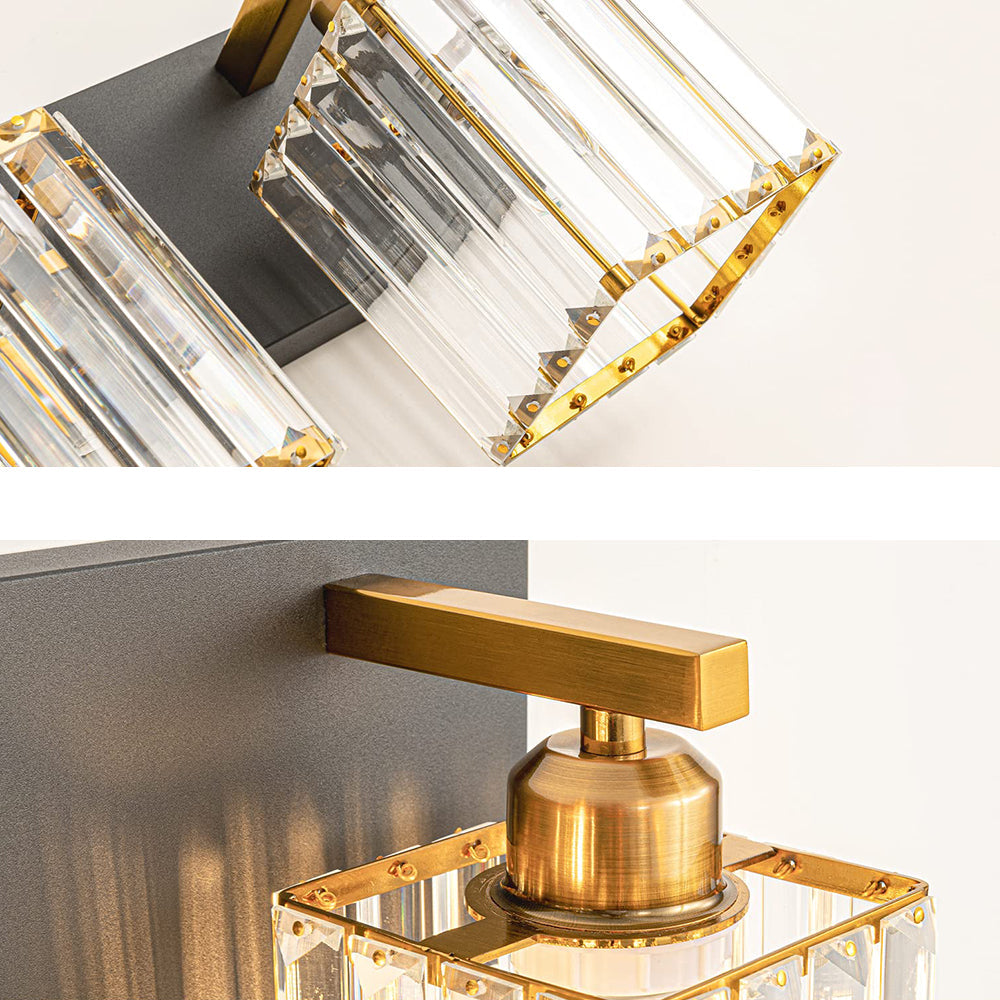 Kristy Vintage LED Metal/Crystal Wall Lamp For Mirror, Gold - Lamp Copper