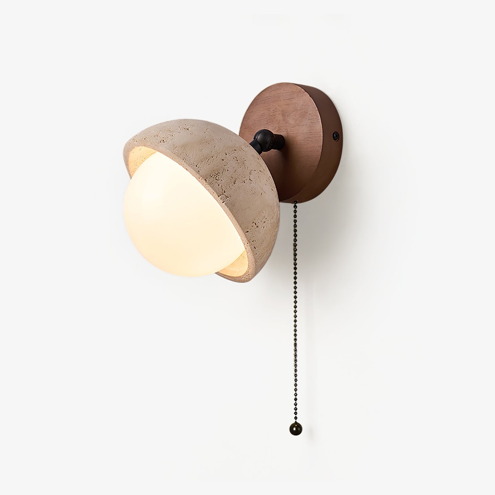 Avtale Arc-Shaped Travertine Wall Light - Lamp Copper