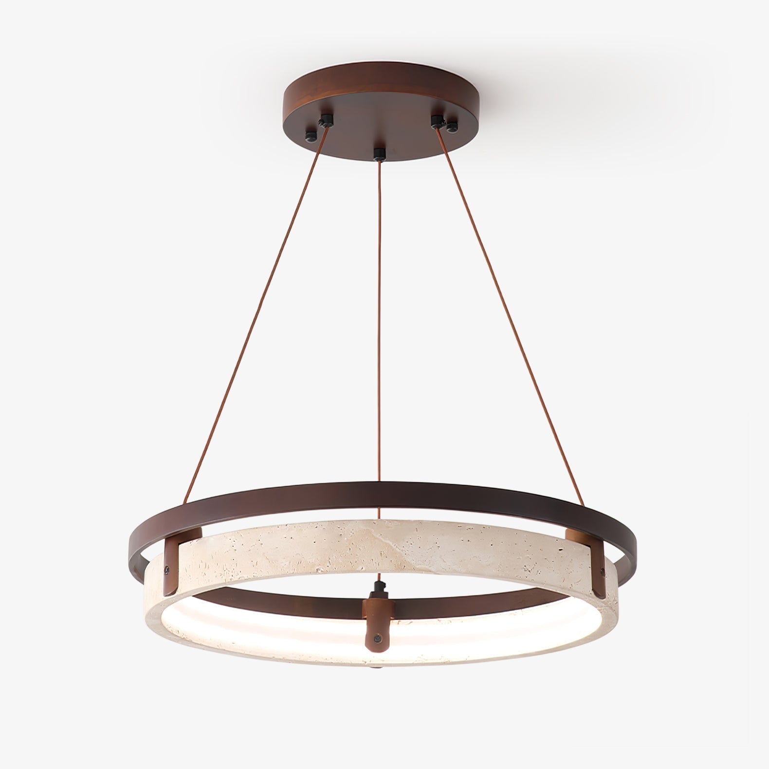 Veraearae Travertine Pendant Light - Lamp Copper