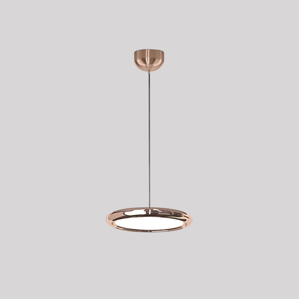 Arisha Minimalist Circular Metal Pendant Light,Silver/Gold/Rose Gold - Lamp Copper