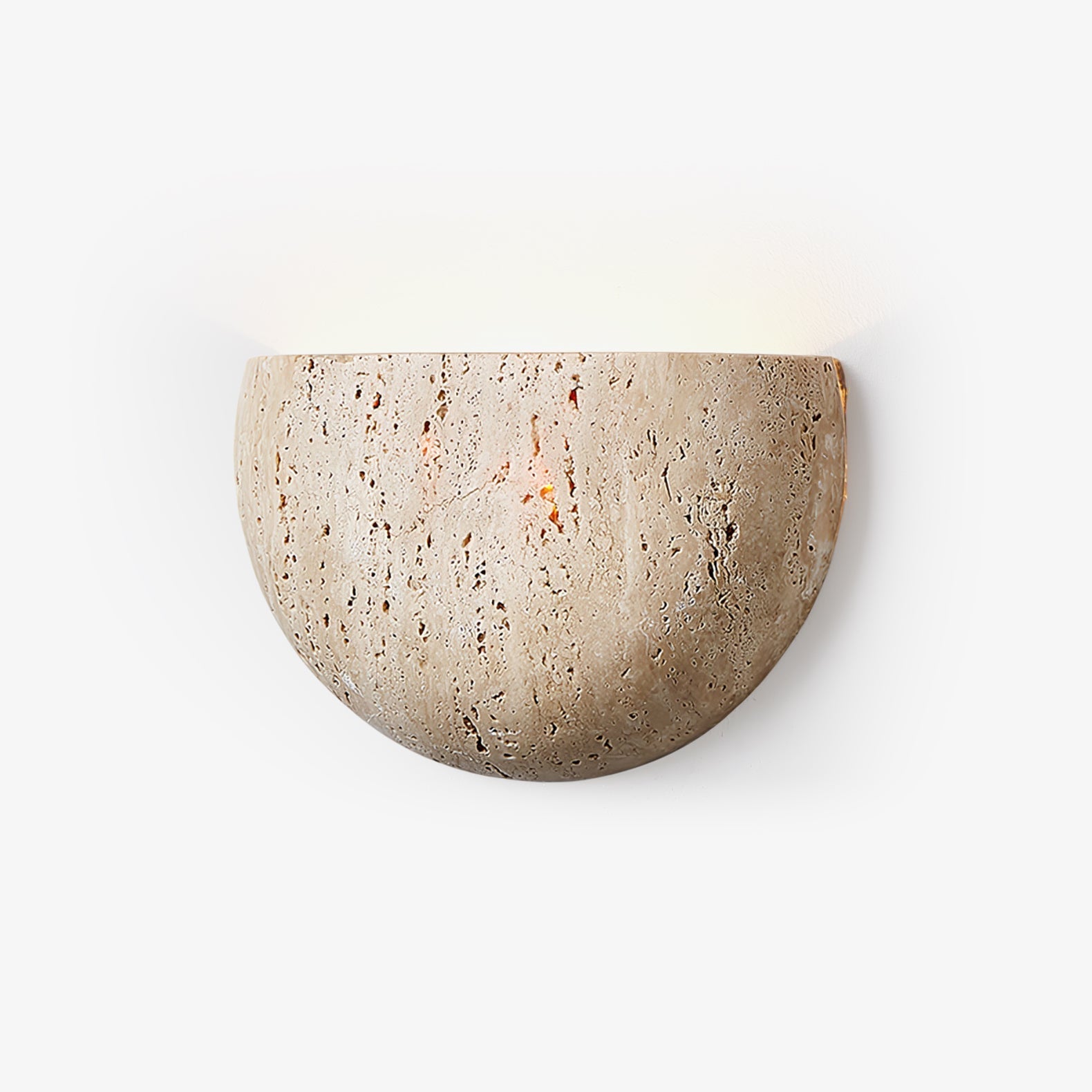 Armarel Half Moon Travertine Wall Light - Lamp Copper