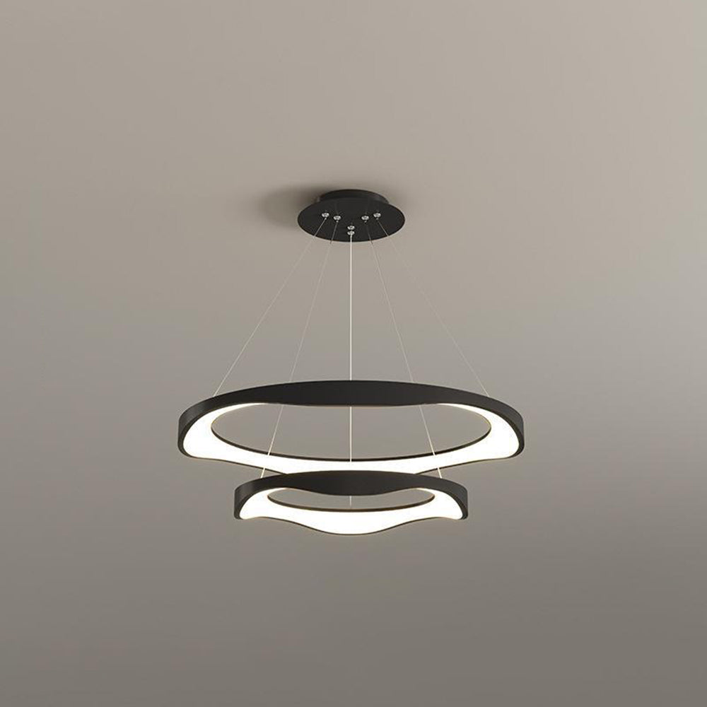 Arisha Pendant Light Rond Modern, Black/White, Dining Room - Lamp Copper