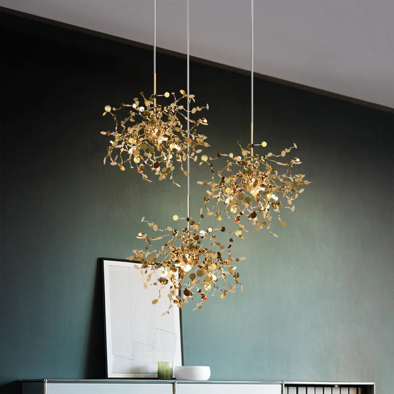 Olivia Artsy Classy Cluster Fireworks Pendant Light, Stainless steel - Lamp Copper