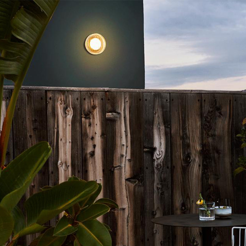 Ray Modern Mini Bubble Metal/Glass Outdoor Wall Lamp, Transparent - Lamp Copper