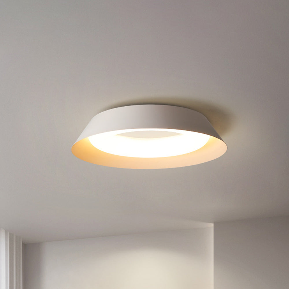 Arisha Nordic Bowl Metal/Acrylic Flush Mount Ceiling Light, White - Lamp Copper