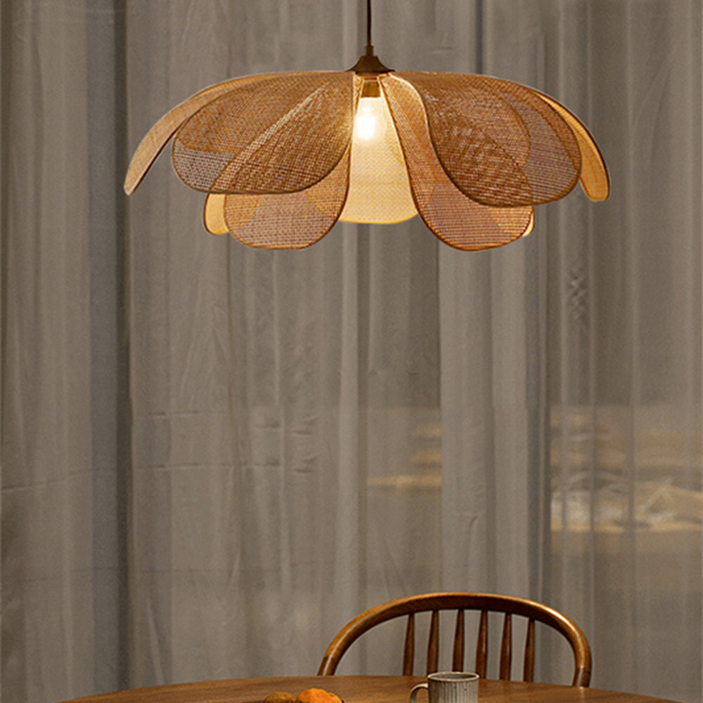 Aiko Handmade Pendant Light, Rattan/Willow Weave - Lamp Copper