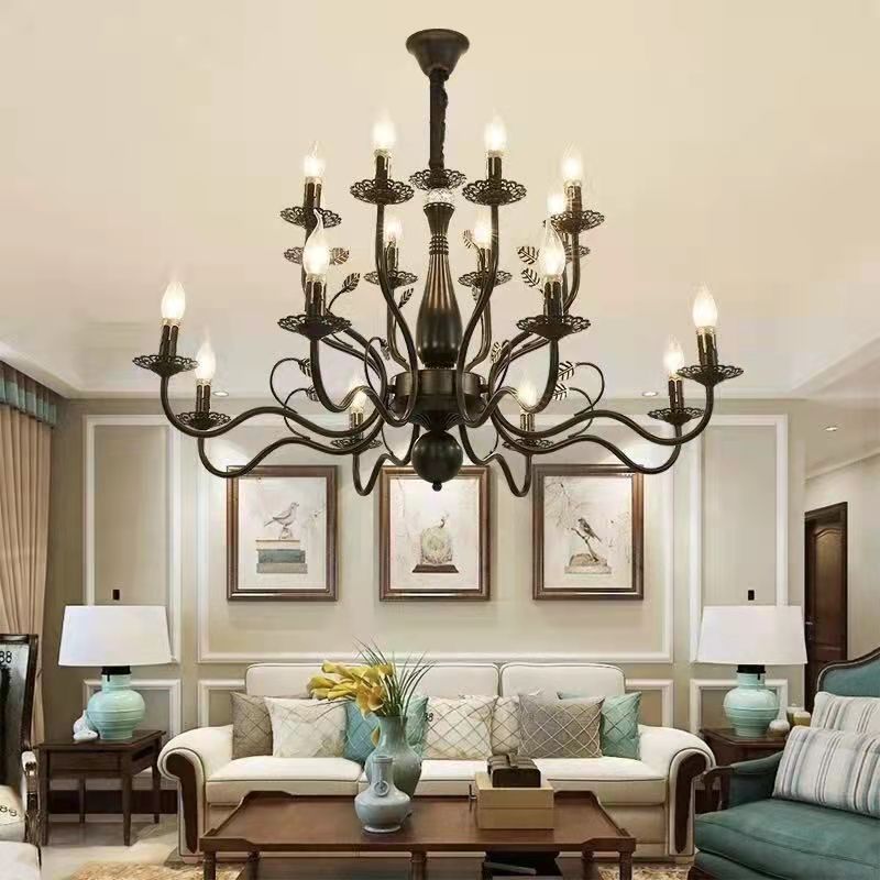 Silva Chandelier Rustic Glass Living Room Bedroom - Lamp Copper