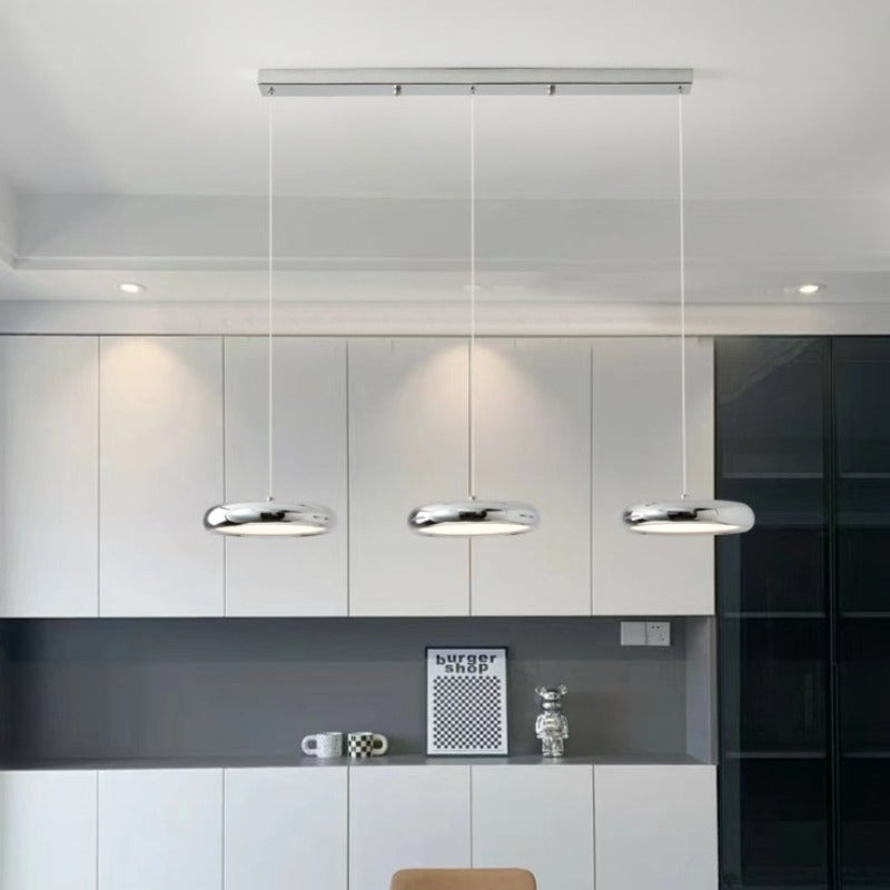 Aria Modern Minimalist Pendant Light Red Black Silver Metal Bedroom - Lamp Copper
