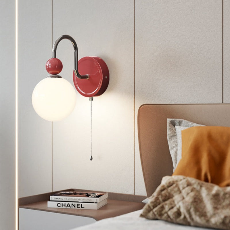 Valentina Modern LED Indoor Wall Lamp Red/Coffee Metal/Glass Bedroom - Lamp Copper