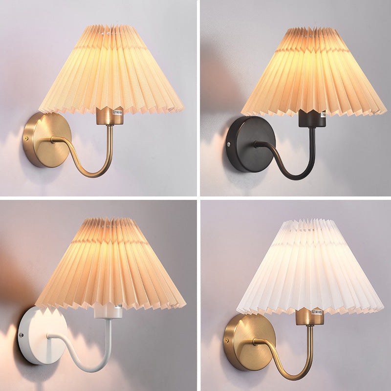 Tiffany Nordic Vintage Indoor Wall Lamp Brass/Black Metal Bedroom - Lamp Copper