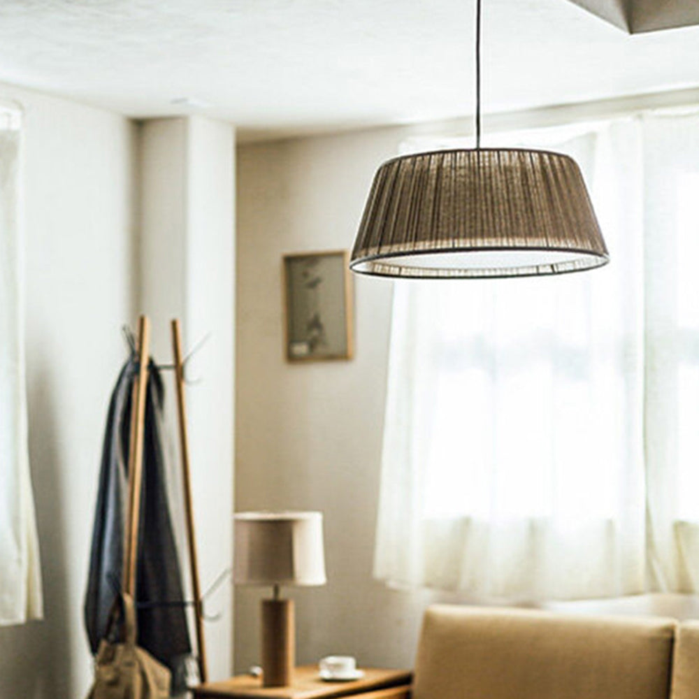 Ritta Pleated Pendant Light Wabi Sabi, Metal/Fabric, Living Room - Lamp Copper