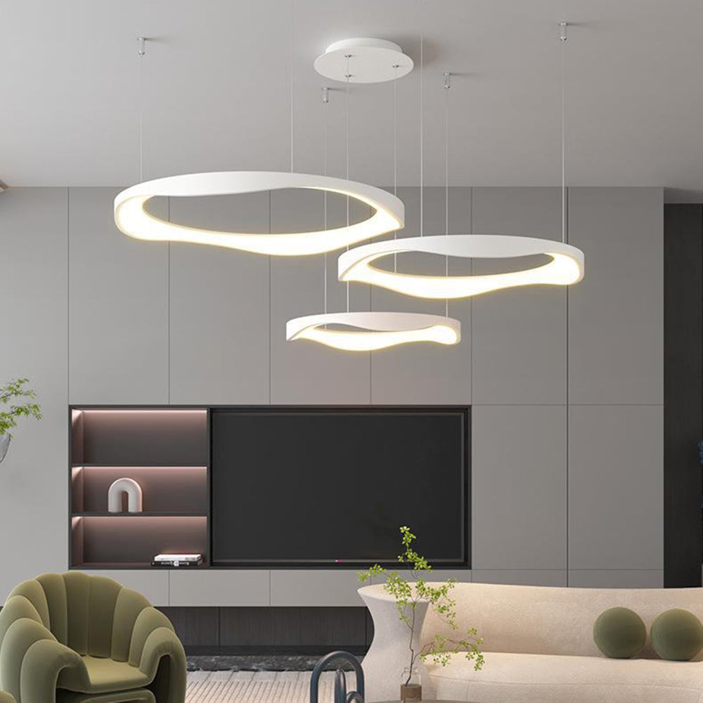 Arisha Pendant Light Rond Modern, Black/White, Dining Room - Lamp Copper