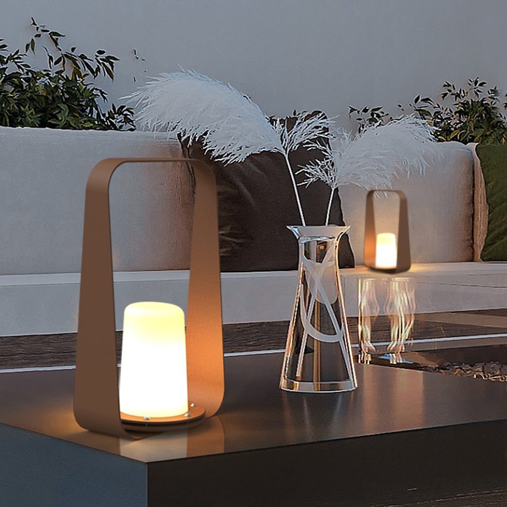 Ray Minimalist Portable Rechargeable Lamp de Table, Coffee/Grey - Lamp Copper