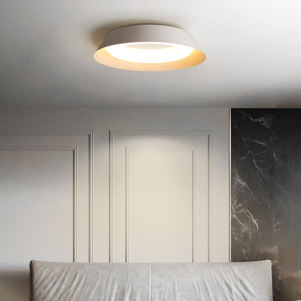 Arisha Nordic Bowl Metal/Acrylic Flush Mount Ceiling Light, White - Lamp Copper