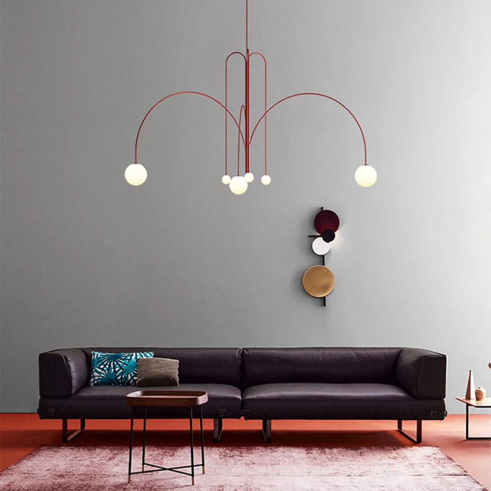 Monica Pendant Light Double Layer Glass Bubble - Lamp Copper