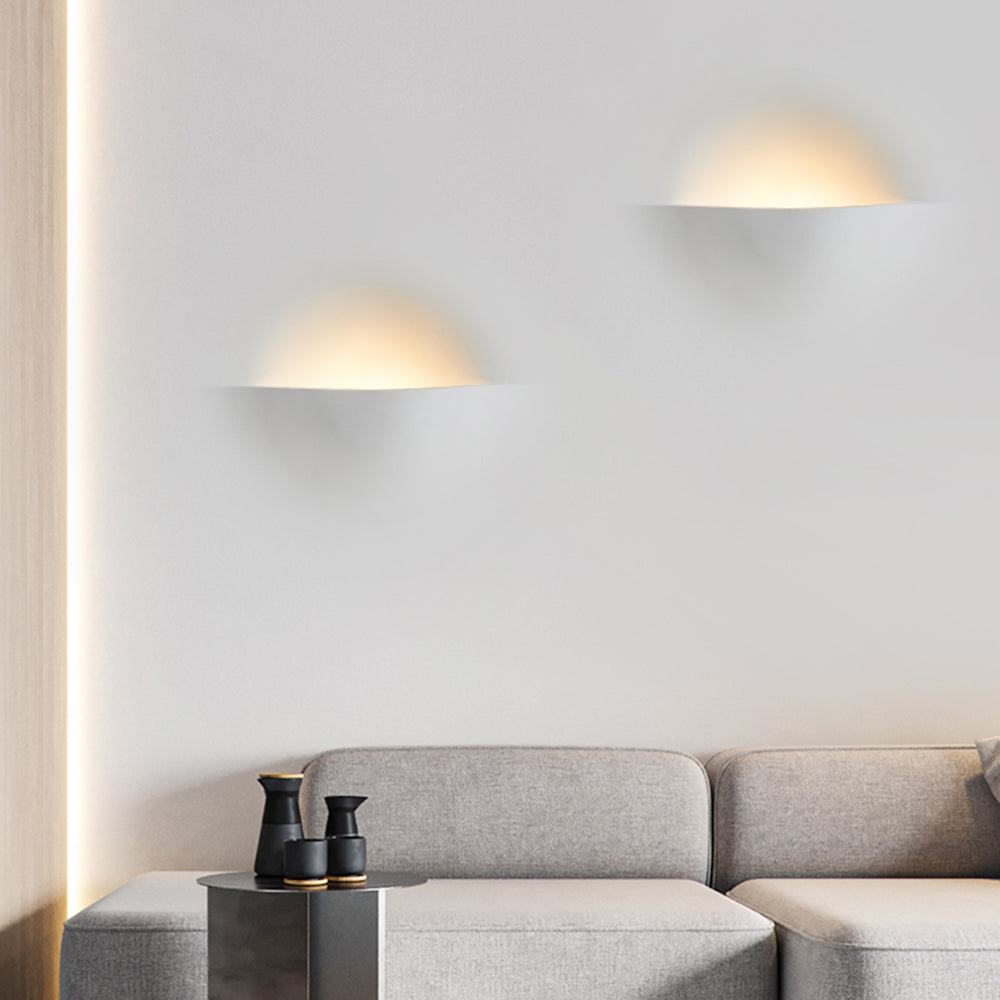 Aria Modern Recessed Metal/Plaster LED Wall Lamp, White - Lamp Copper