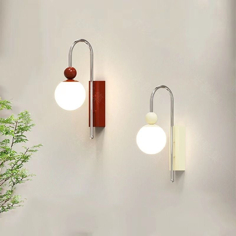 Valentina Modern LED Indoor Wall Lamp Red/Coffee Metal/Glass Bedroom - Lamp Copper