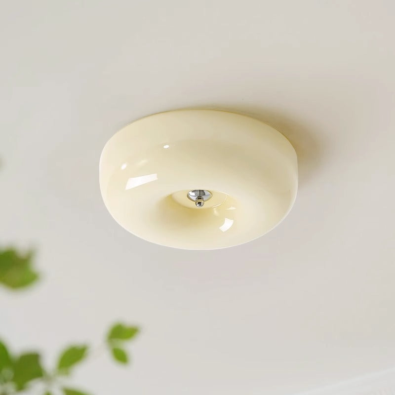 Candy Ceiling Light Cream Glass - Lamp Copper