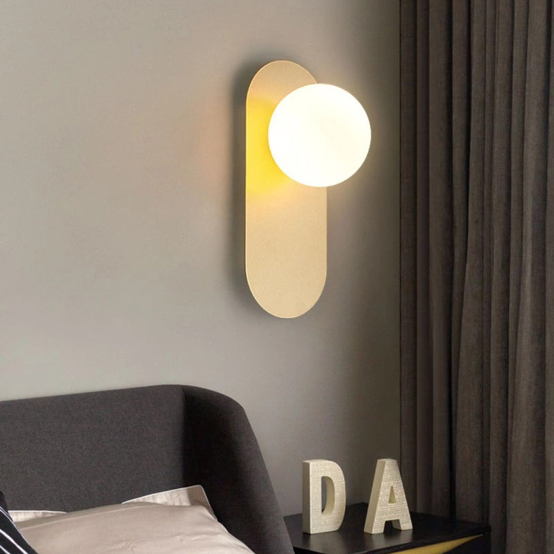 Valentina Modern LED Wall Lamp Black/Gold Glass Bedroom/Living Room - Lamp Copper