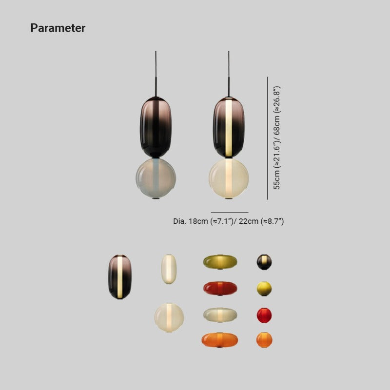 Syro Pendant Light Candied Glass - Lamp Copper
