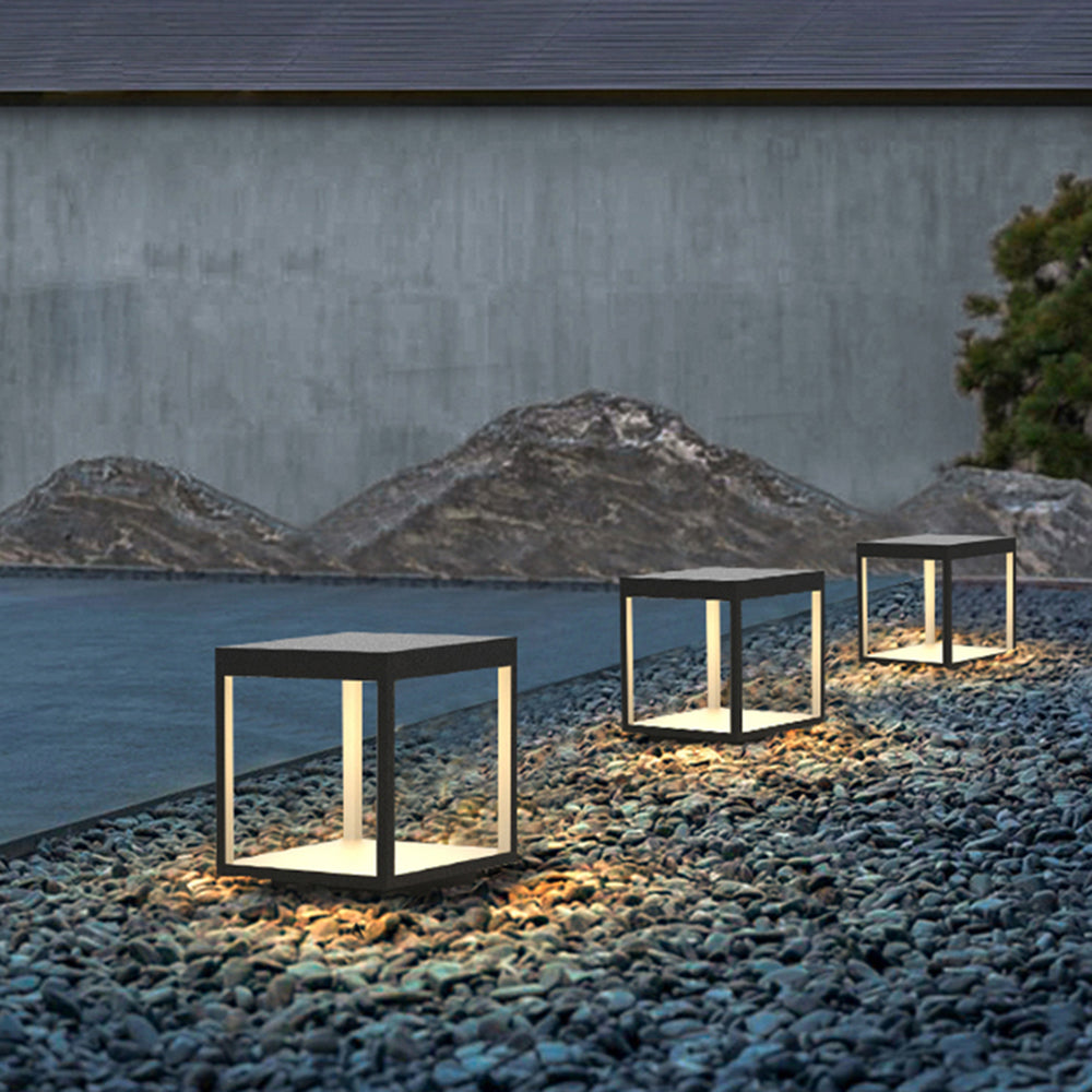 Ferra Contemporary Solar Rechargeable Outdoor Floor Lamp - Lamp Copper