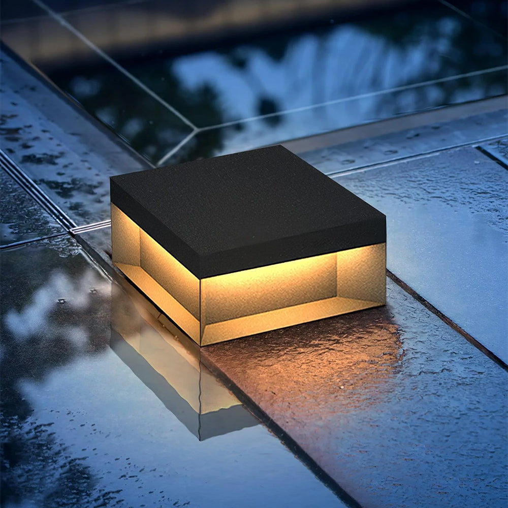 Elow Outdoor Post Lamps Modern Square Solar - Lamp Copper