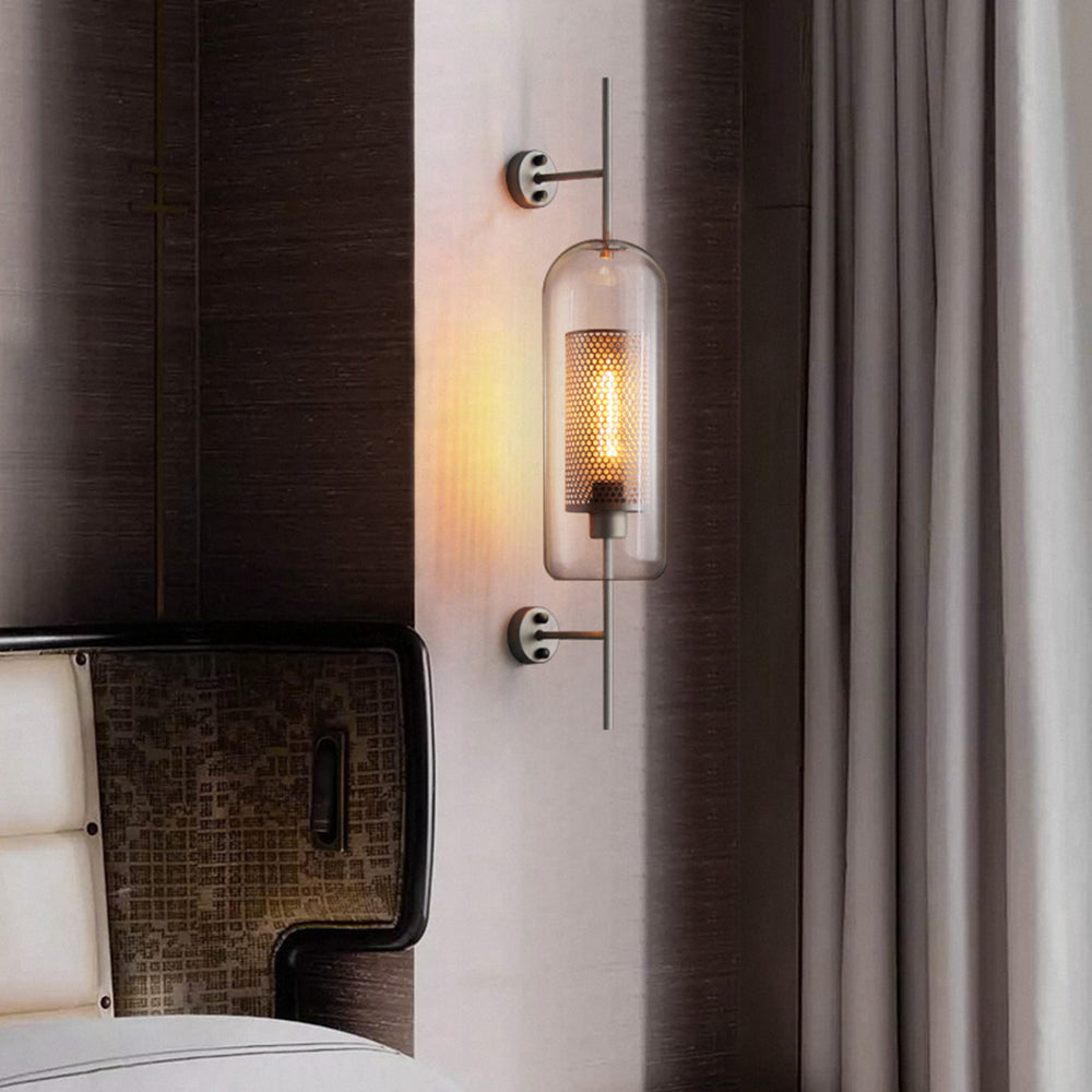 Kiri Industrial Classy Global Clear Glass Wall Lamp - Lamp Copper