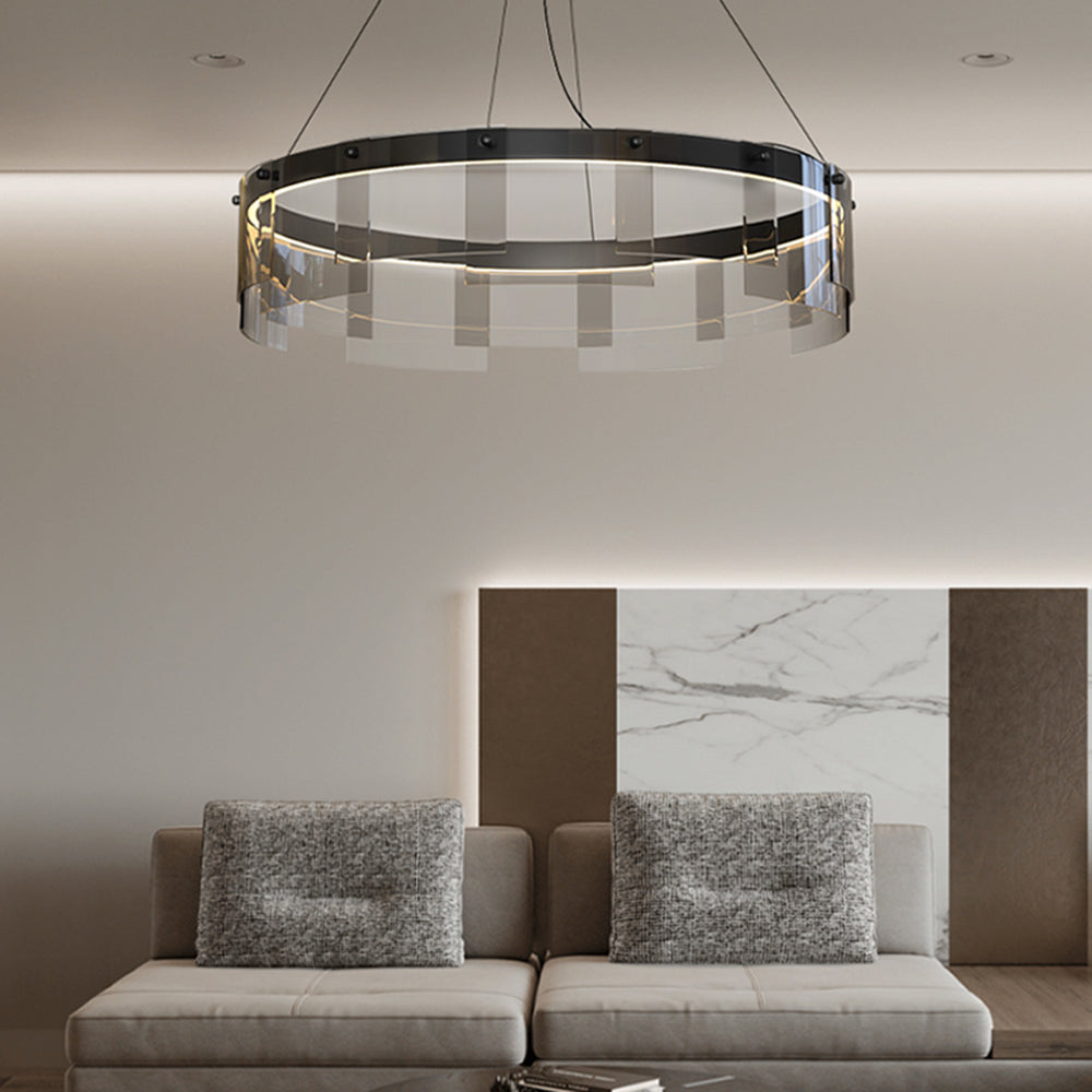 Arisha Modern Ring Metal Pendant Light, Black - Lamp Copper