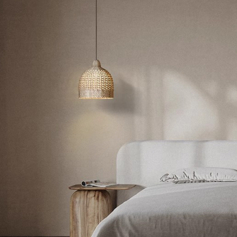 Muto Japanese Retro Basket Pendant Light Bamboo Guesthouse/Bedroom - Lamp Copper