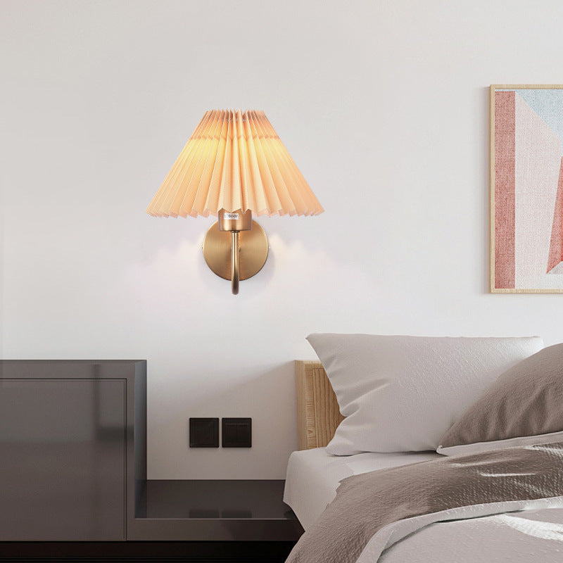 Tiffany Nordic Vintage Indoor Wall Lamp Brass/Black Metal Bedroom - Lamp Copper
