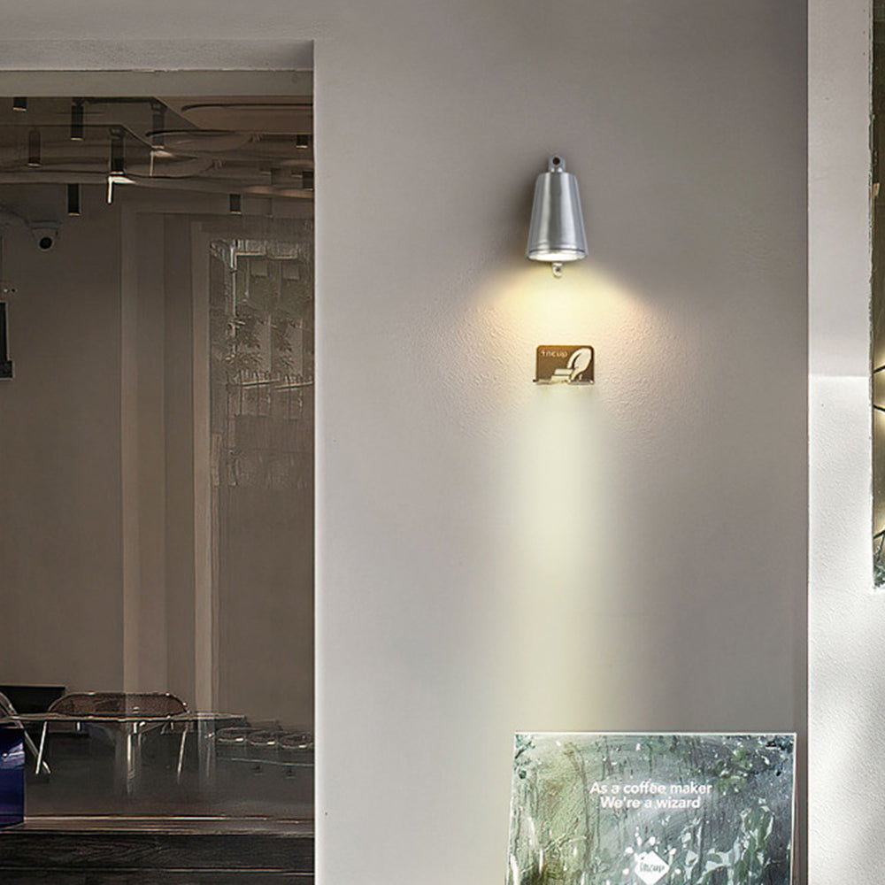 Ray Industrial Metal Bell Shaped Indoor Wall Lamp, Black/Grey/Coppery/Aluminum - Lamp Copper