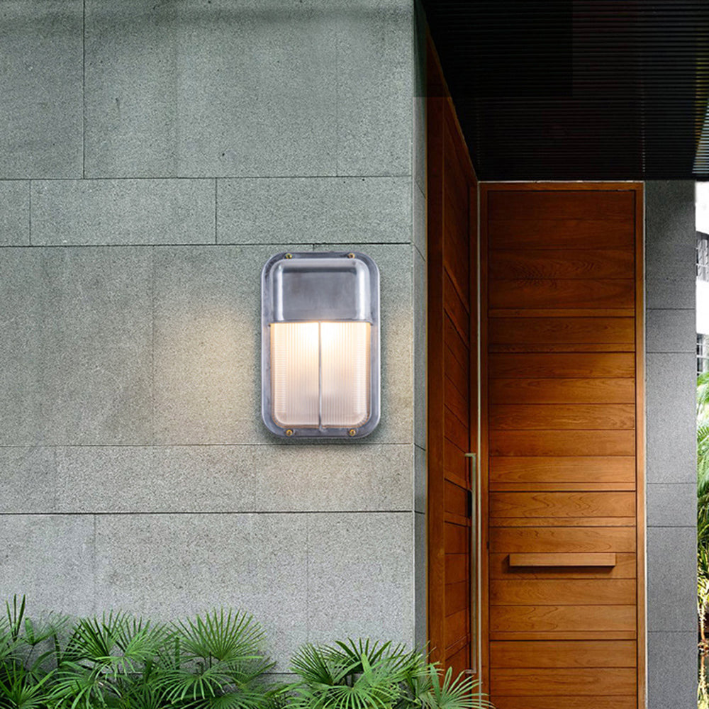 Wyre Wall Lamp Geometric Modern Metal Glass Outdoor - Lamp Copper