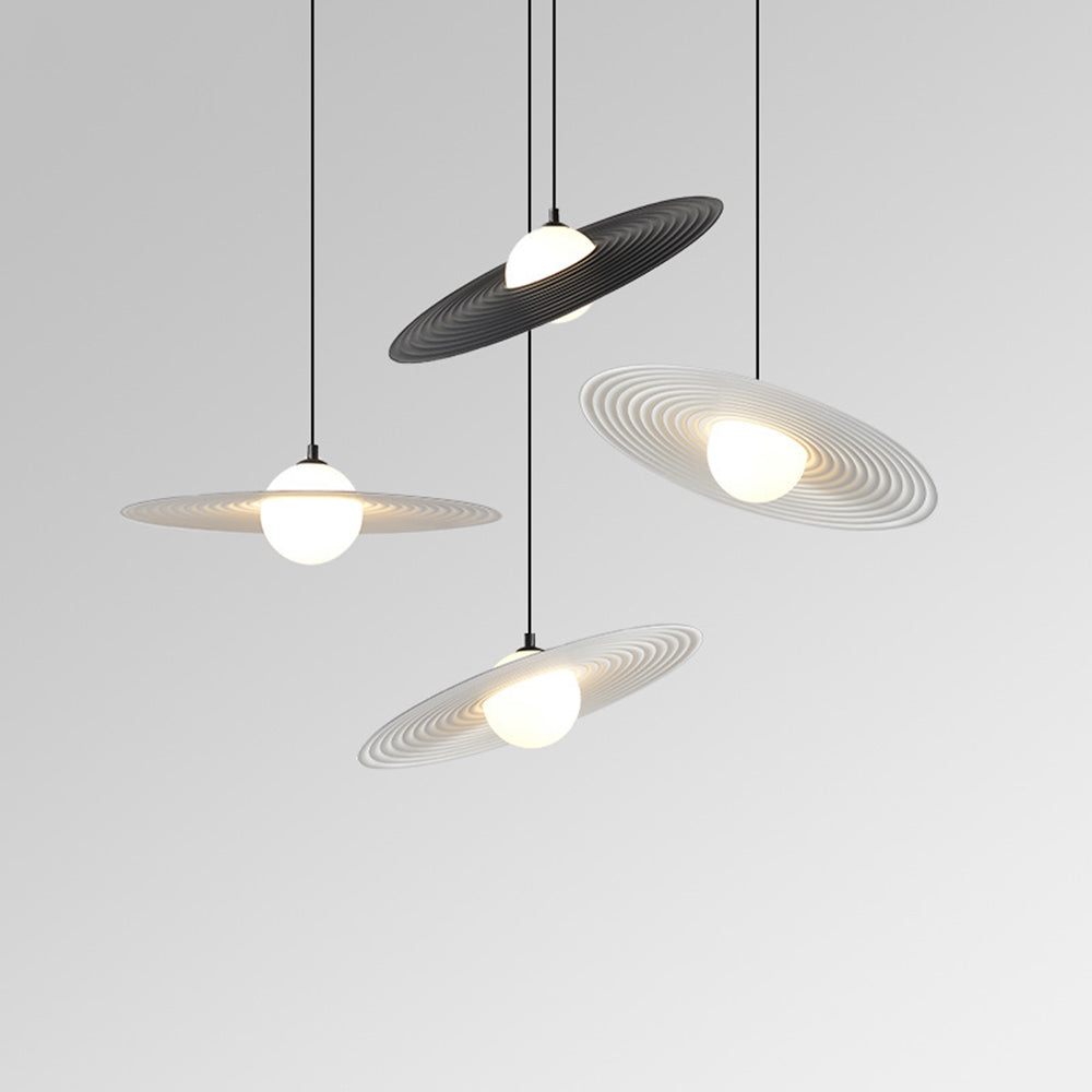 Arisha Minimalist Star Ring Pendant Light,Black/White - Lamp Copper