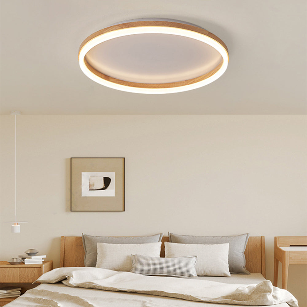Tomo Flush Mount Ceiling Light Wood - Lamp Copper