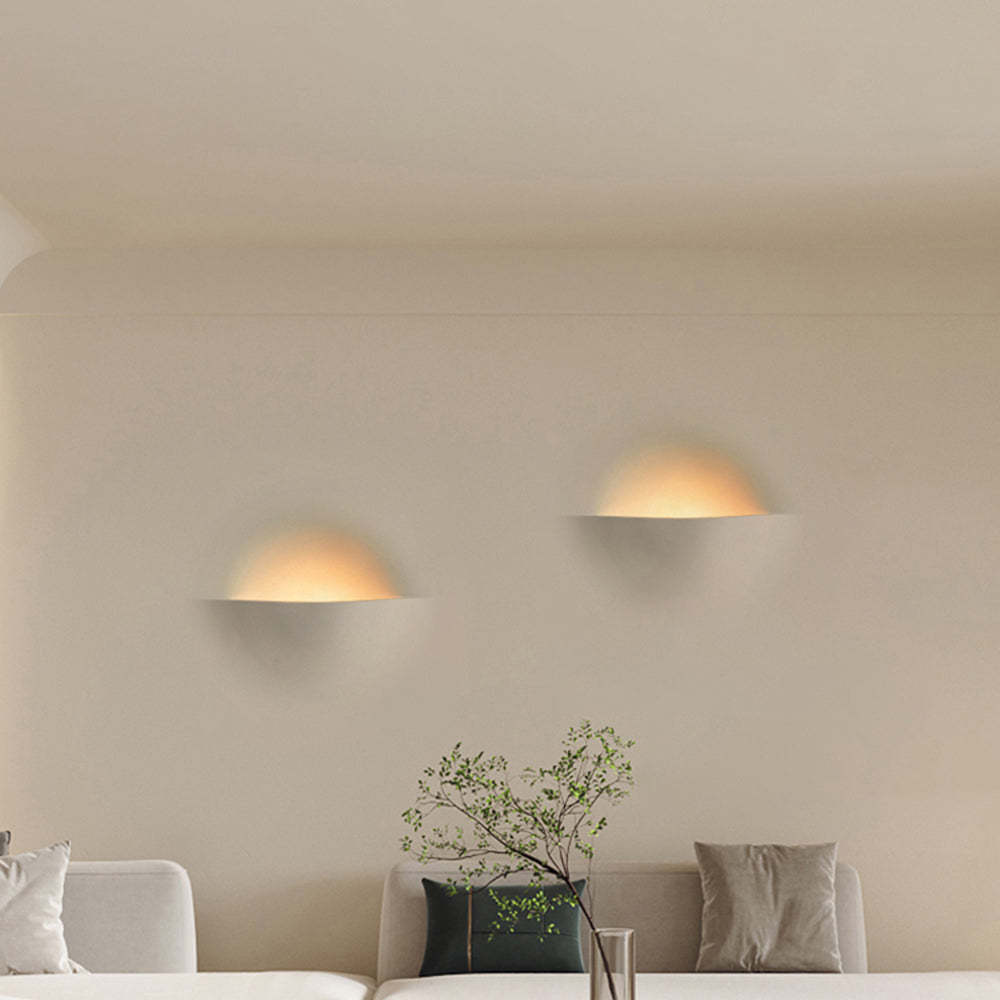 Aria Modern Recessed Metal/Plaster LED Wall Lamp, White - Lamp Copper