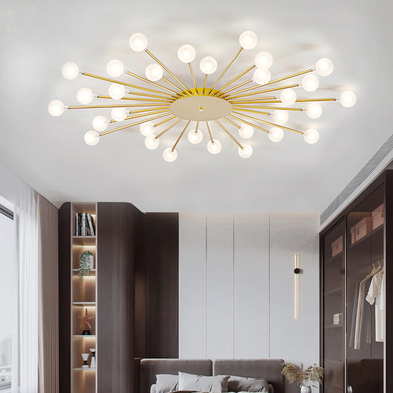 Arisha Nordic LED Flush Mount Ceiling Light Gold/Black Metal Living Room - Lamp Copper
