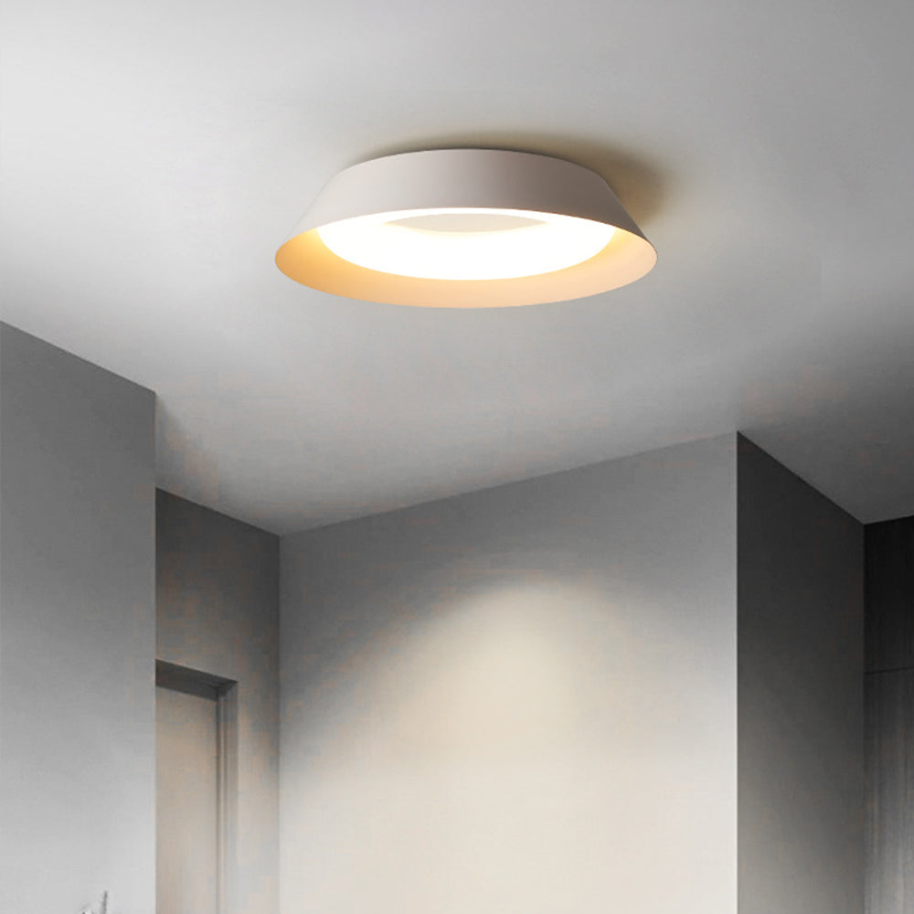 Arisha Nordic Bowl Metal/Acrylic Flush Mount Ceiling Light, White - Lamp Copper