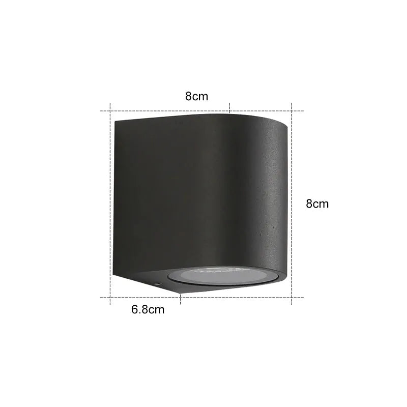 Tavon Minimalist Metal Square Outdoor Wall Lamp, Black - Lamp Copper