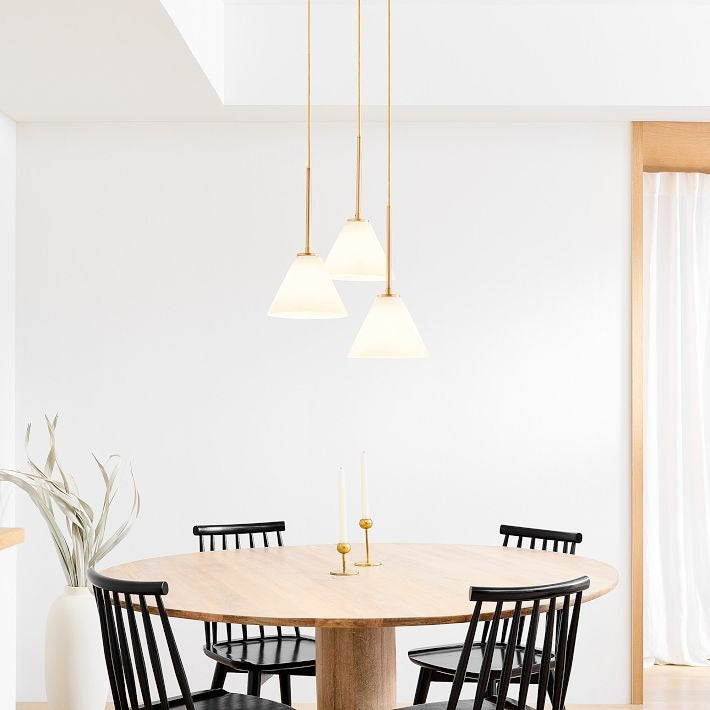 Cone 3-Light Brass Chandelier