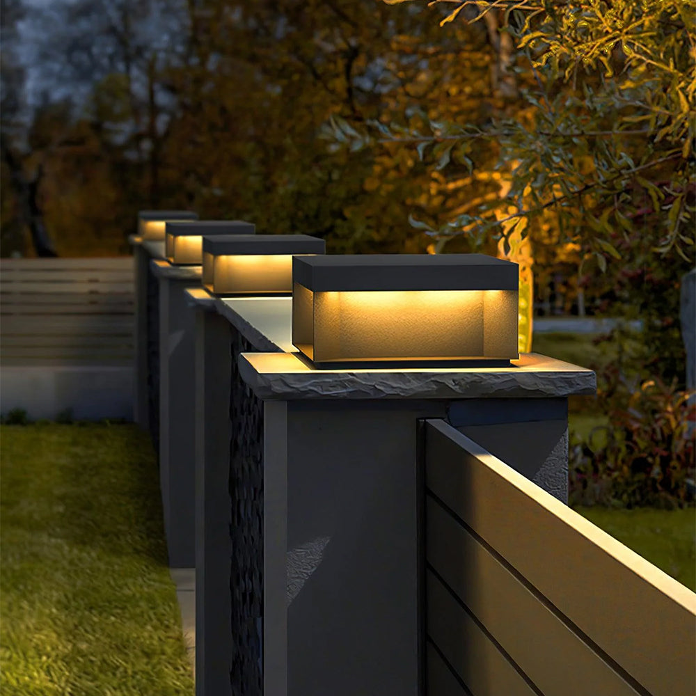 Elow Outdoor Post Lamps Modern Square Solar - Lamp Copper