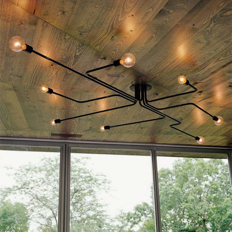 Arisha Vintage Modern Minimalist Industrial Metal Black Ceiling Lamp - Lamp Copper