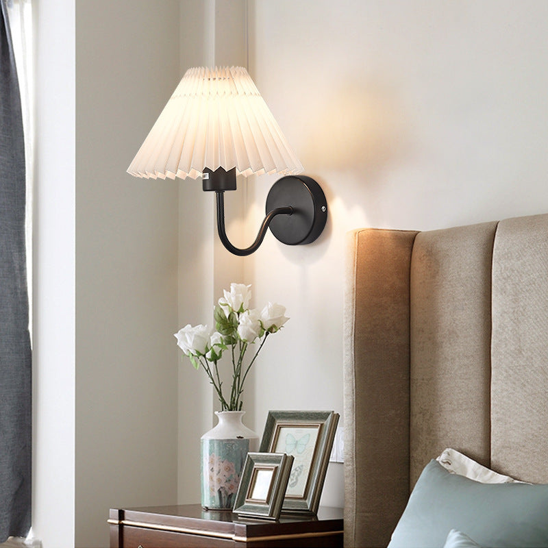 Tiffany Nordic Vintage Indoor Wall Lamp Brass/Black Metal Bedroom - Lamp Copper
