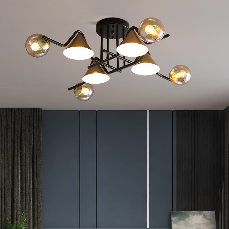 Arisha Design LED Flush Mount Ceiling Light Bedroom/Living Room - Lamp Copper