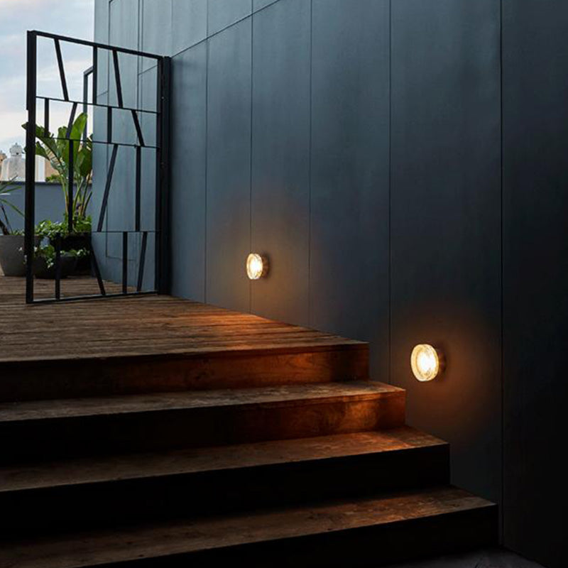 Ray Modern Mini Bubble Metal/Glass Outdoor Wall Lamp, Transparent - Lamp Copper