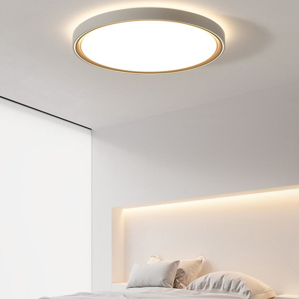 Arisha Minimalist Round/Square Metal/Acrylic Flush Mount Ceiling Light, Gold - Lamp Copper