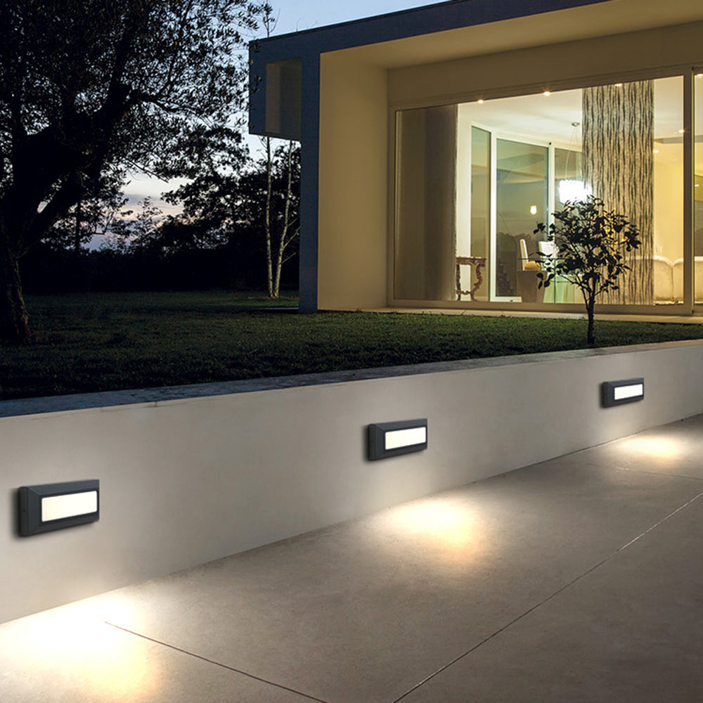 Ray Modern Metal Rectangular Outdoor Deck/Step Light, Black - Lamp Copper