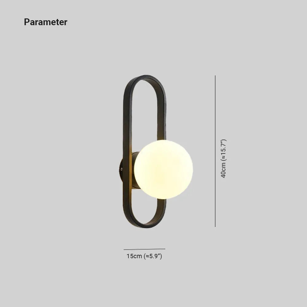 Valentina Modern Globe Bedside Wall Lamp Mount for Bedroom & Reading Room, Gold/Black - Lamp Copper