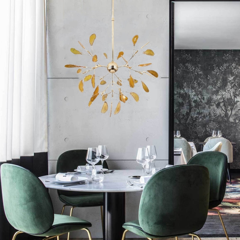 Aria Agate Creative Colourful Chandelier Bedroom/Living Room - Lamp Copper